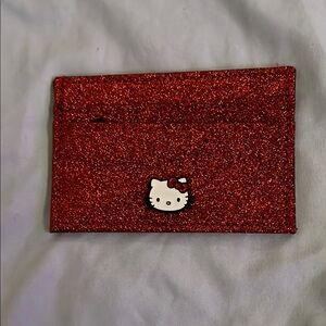 Hello Kitty Red Glitter Card Holder